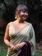 Double Trouble: Purple/Cream Saree