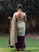 Double Trouble: Purple/Cream Saree