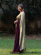 Double Trouble: Purple/Cream Saree