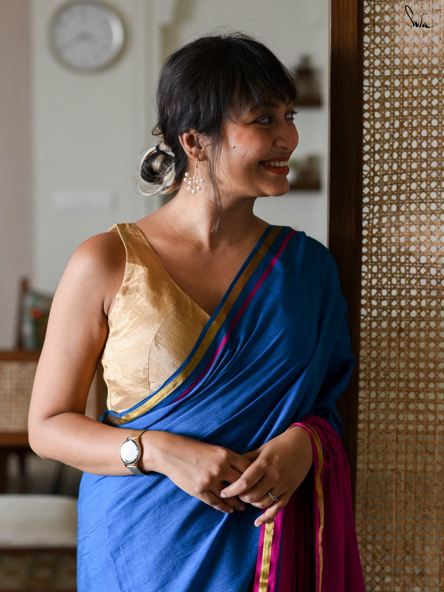 Double Trouble: Blue/Pink Saree