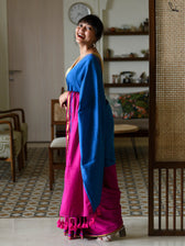 Double Trouble: Blue/Pink Saree