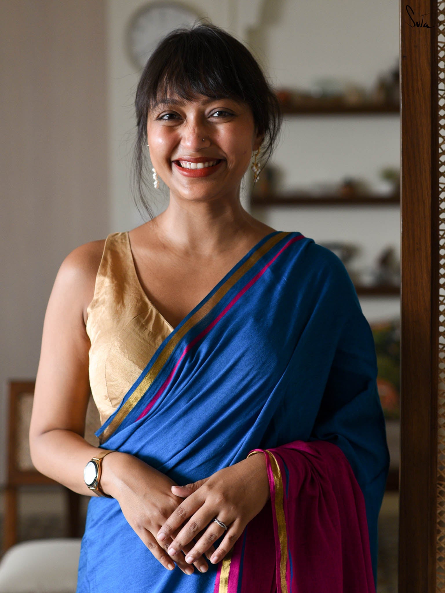 Double Trouble: Blue/Pink Saree
