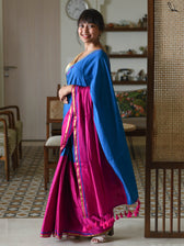 Double Trouble: Blue/Pink Saree