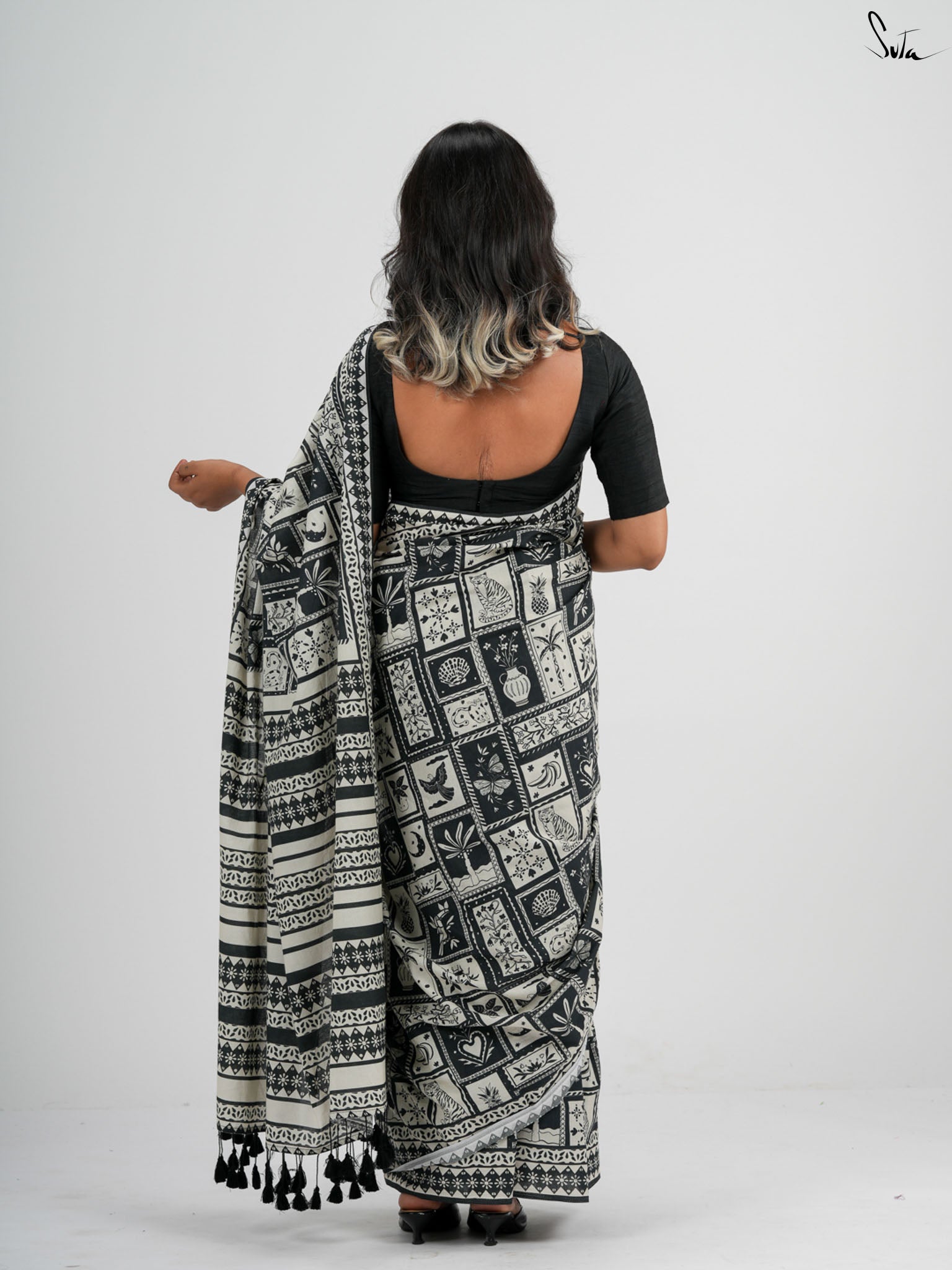 Quirky Motifs Saree