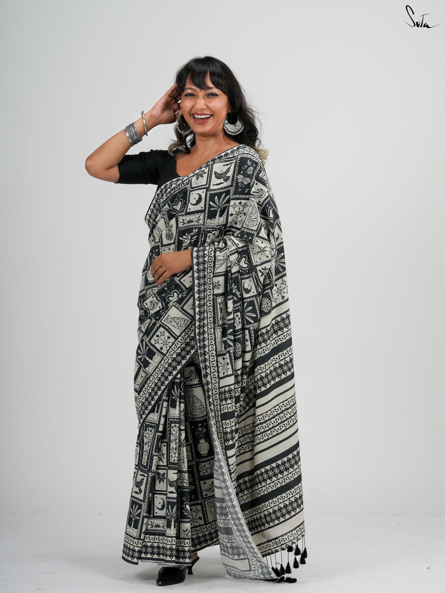 Quirky Motifs Saree