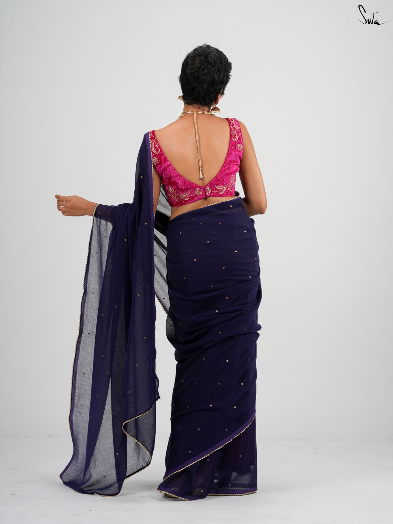 Blue Trickle Saree