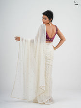 White Trickle Saree
