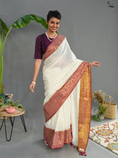 Snow Zari Saree