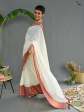 Snow Zari Saree