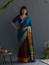 Pretty Blue Polka Saree