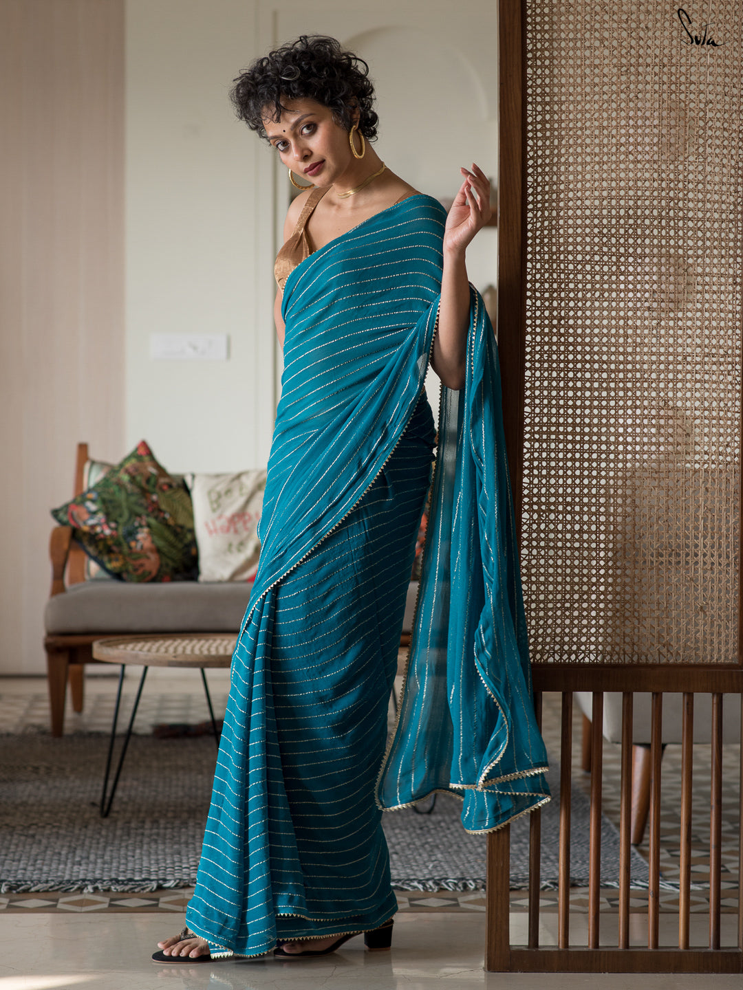 Neela Siatara Saree