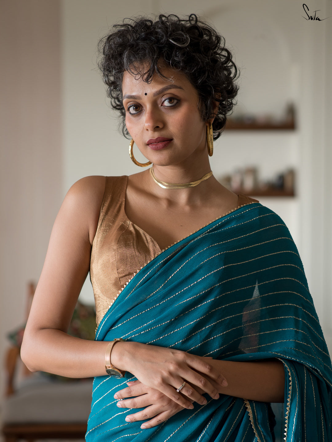 Neela Siatara Saree