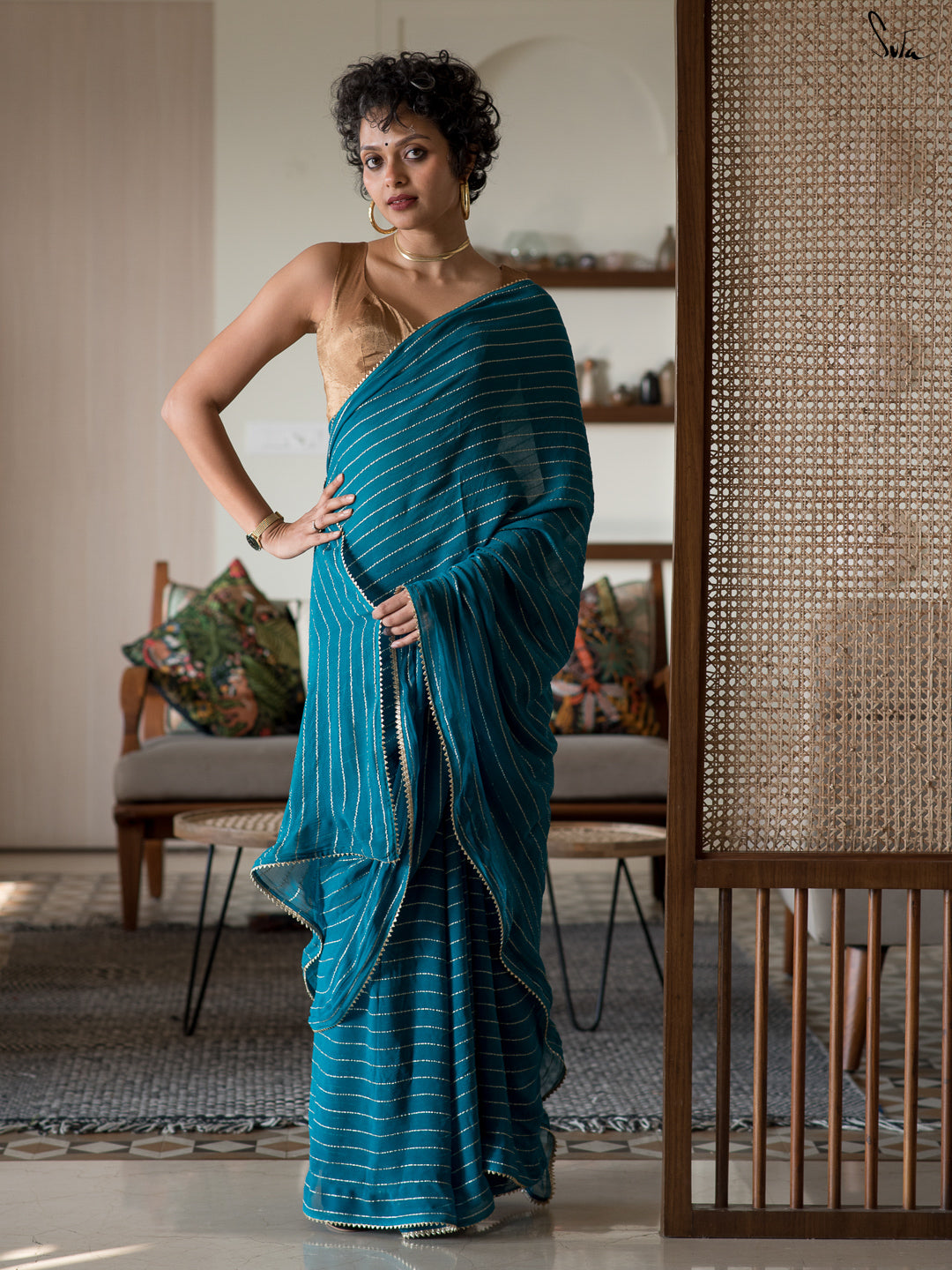 Neela Siatara Saree