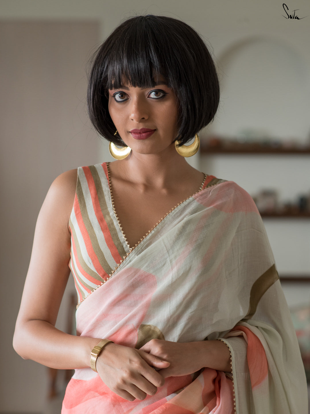 Bouquet of Poppies Saree