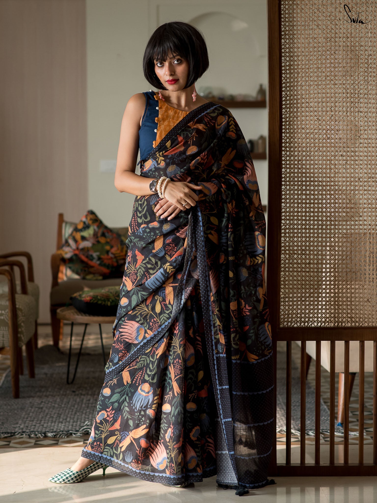 Midnight World Saree