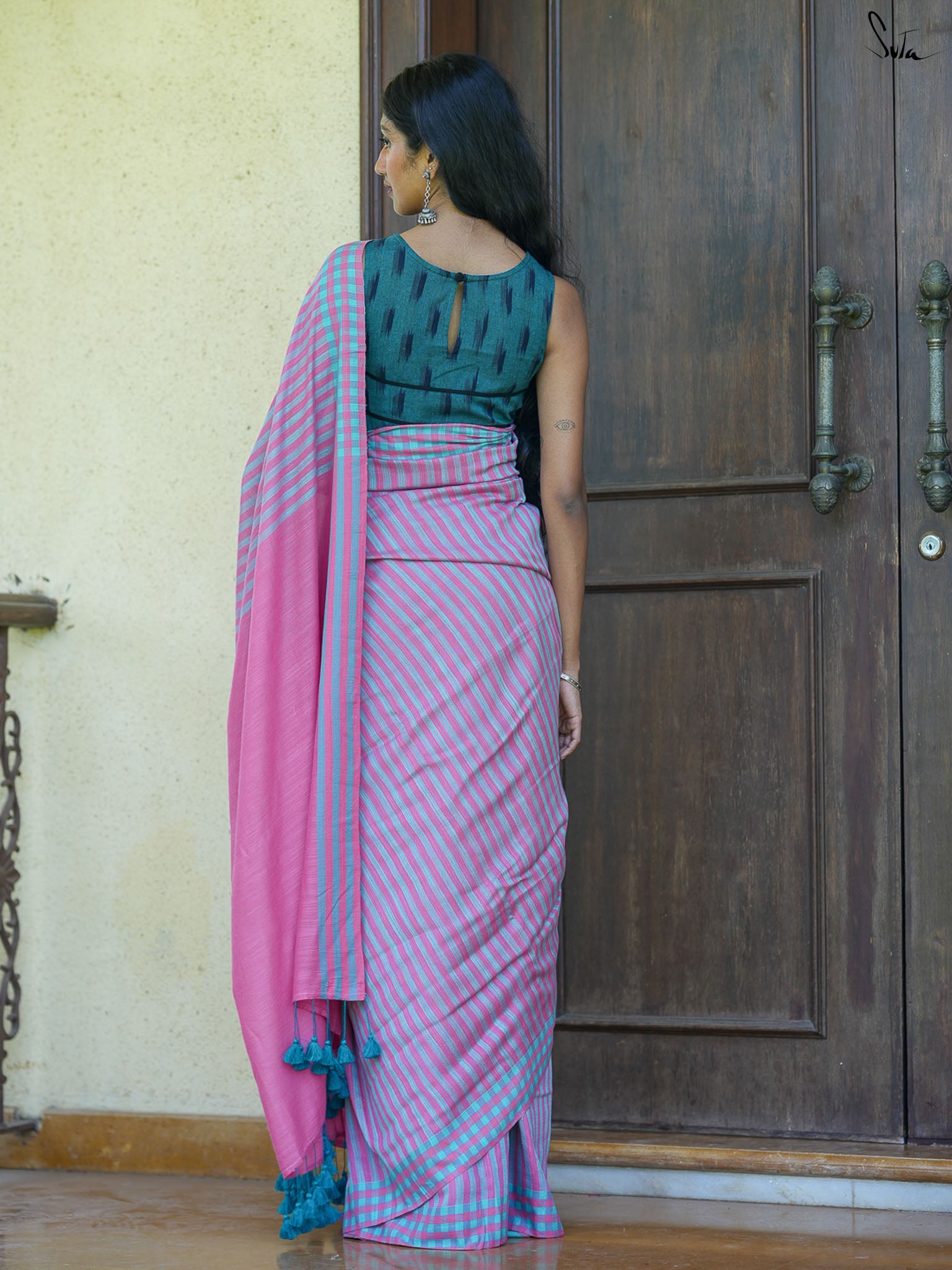 Striped No Border Saree