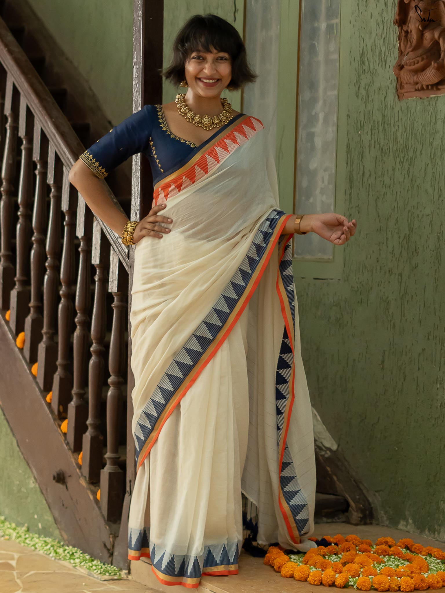 Suta Pure Cotton Woven Design Zari Saree