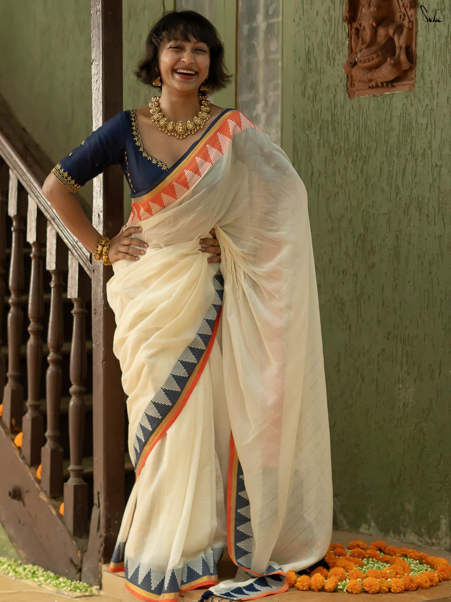 Suta Pure Cotton Woven Design Zari Saree