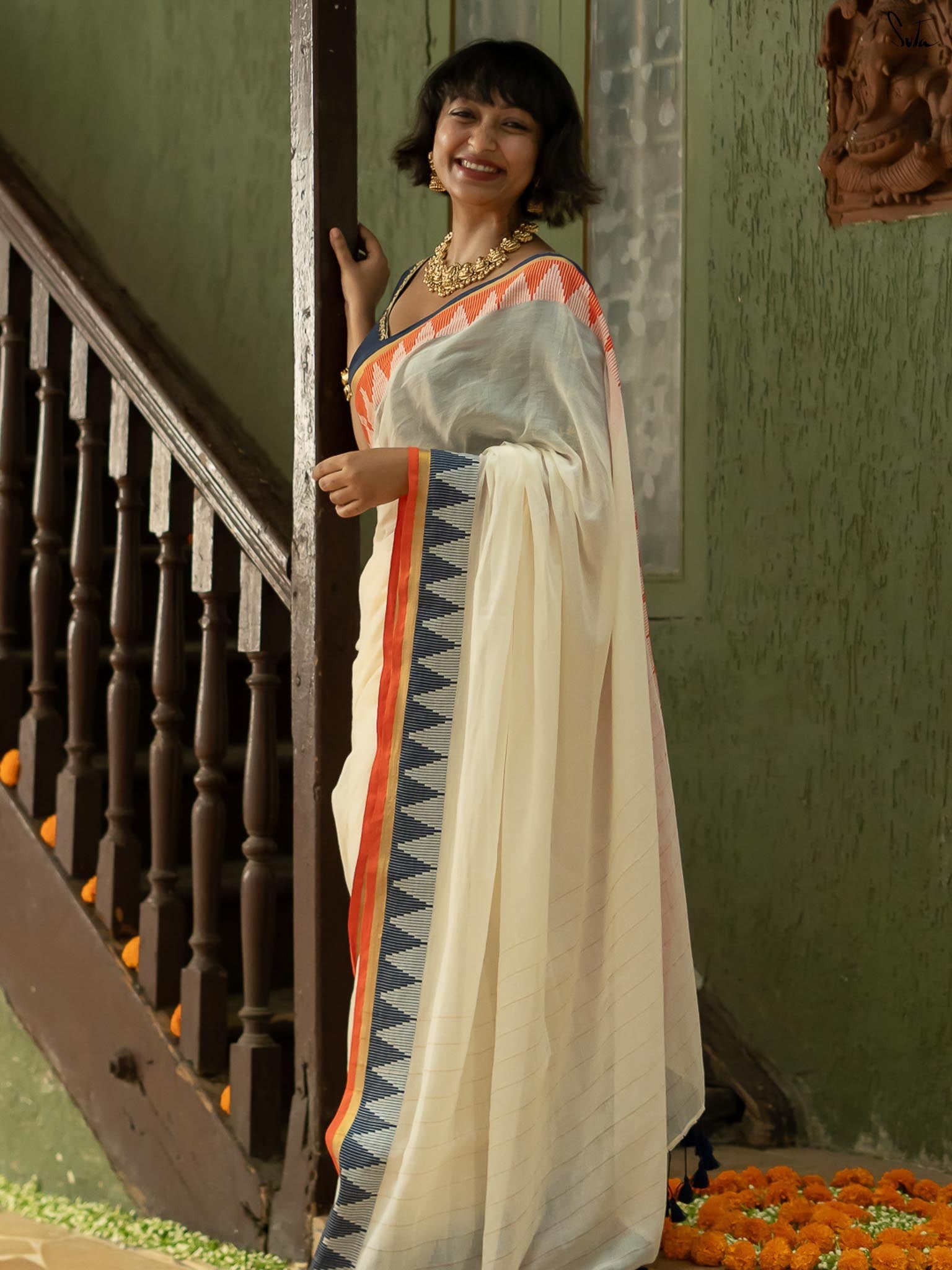 Suta Pure Cotton Woven Design Zari Saree