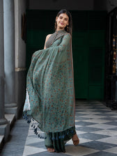 Green base floral print