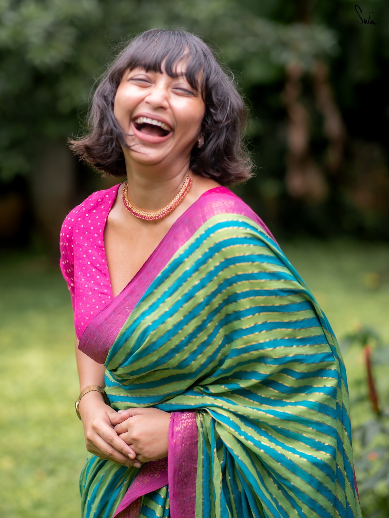 Suta Green Pure Cotton Saree