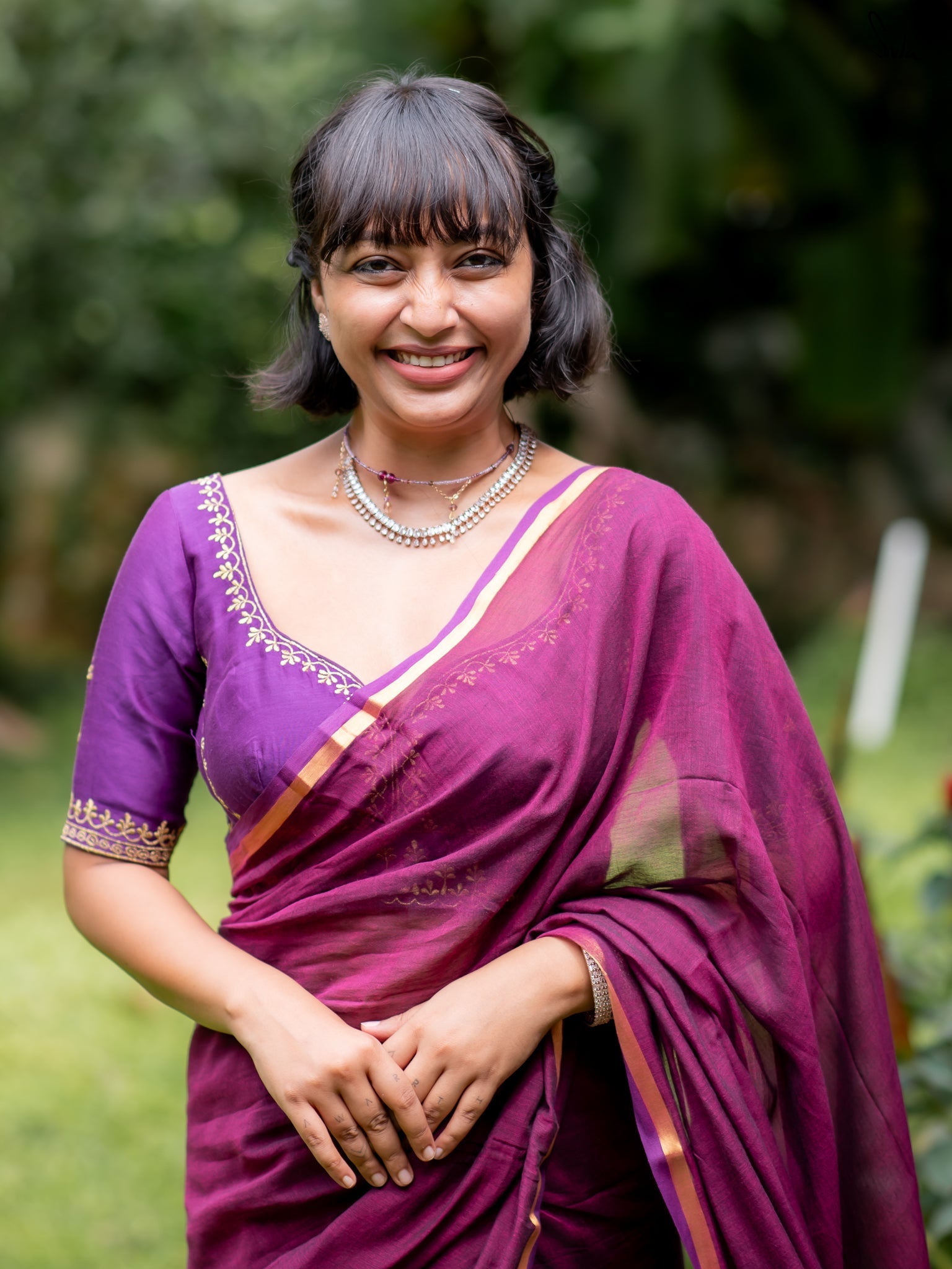 Suta Magenta Pure Cotton Saree