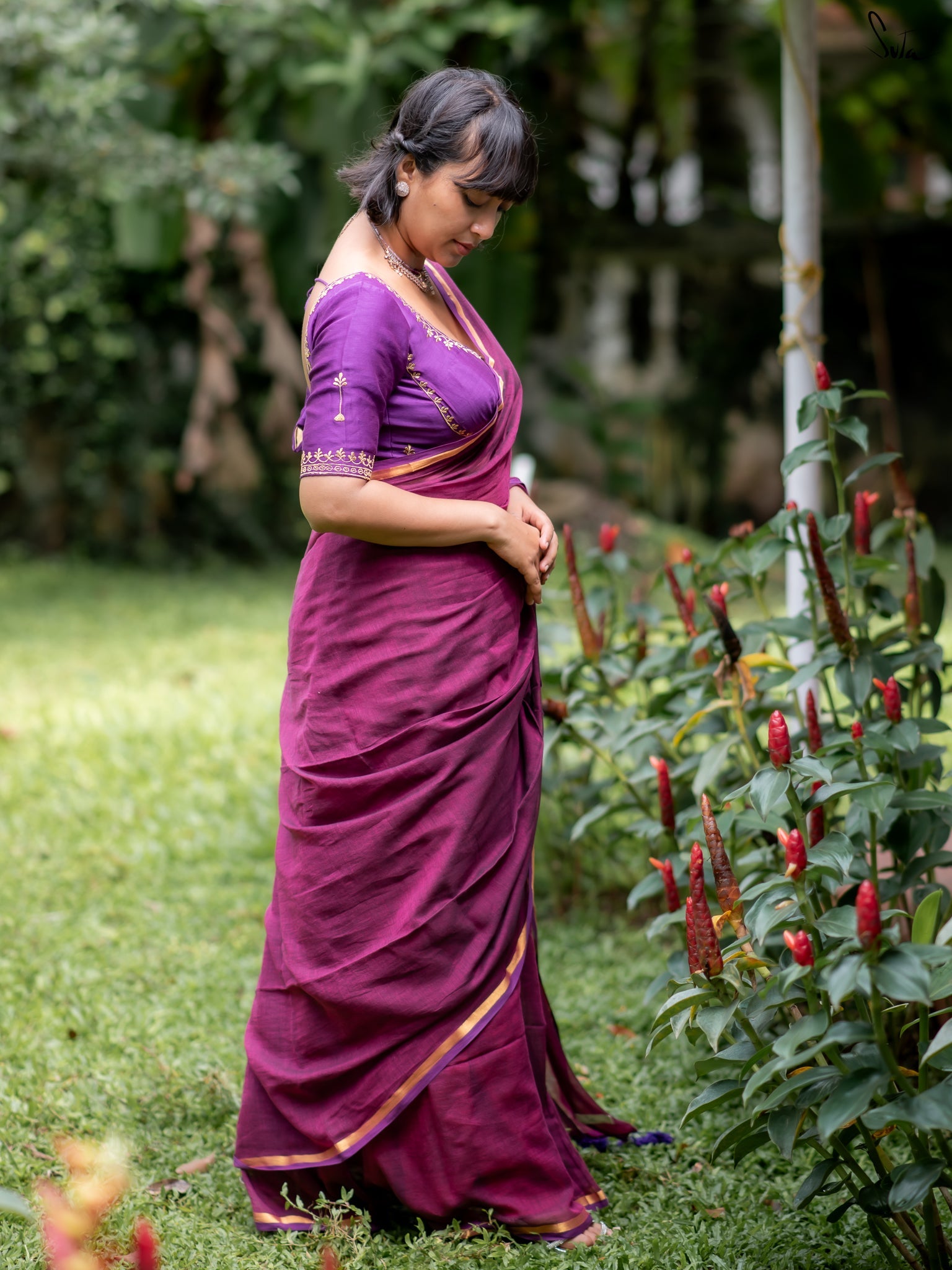Suta Magenta Pure Cotton Saree
