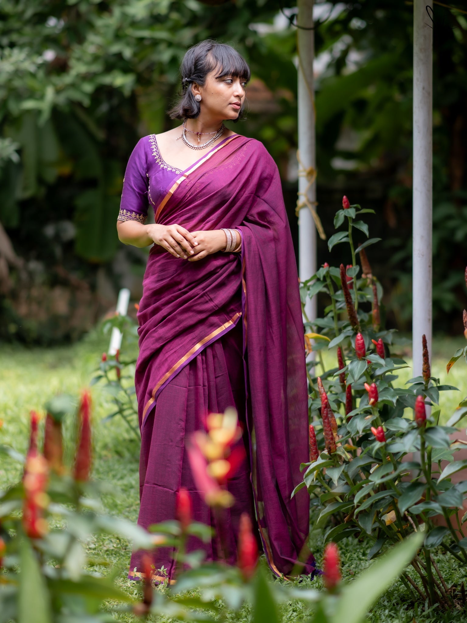 Suta Magenta Pure Cotton Saree
