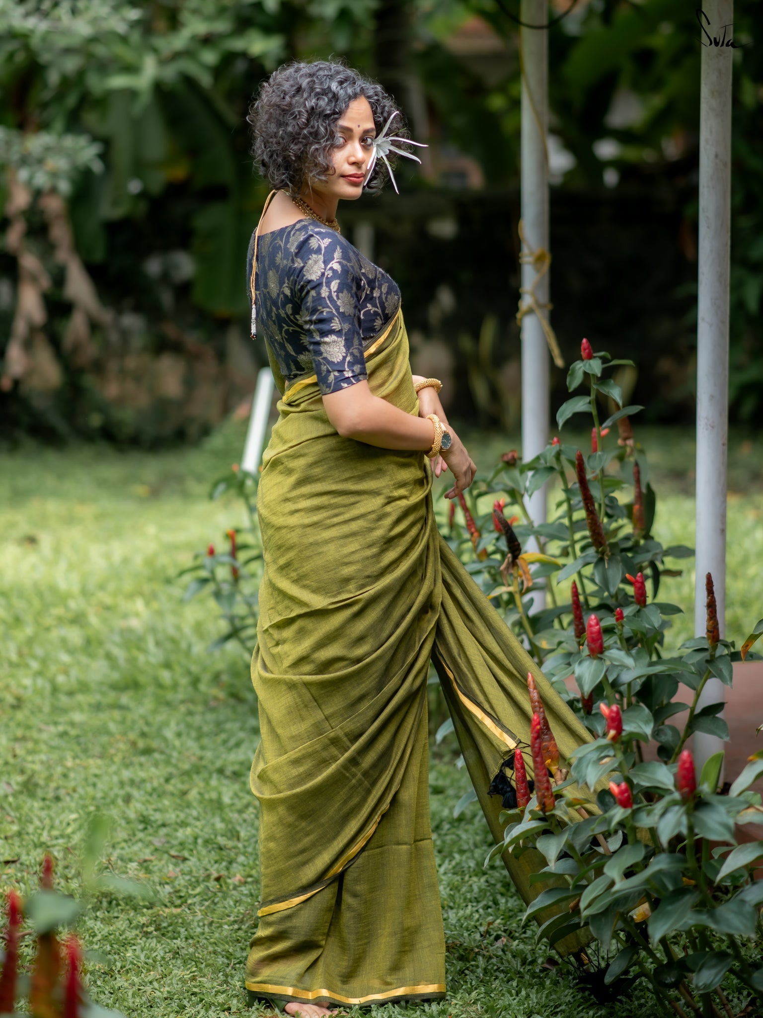 Suta Green Pure Cotton Saree