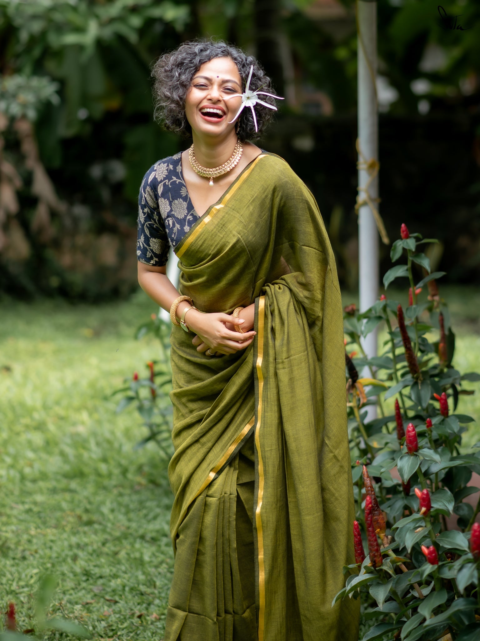 Suta Green Pure Cotton Saree