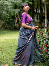 Suta Grey Pure Cotton Saree