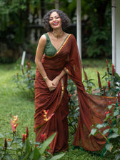 Suta Rust Mul Cotton Saree