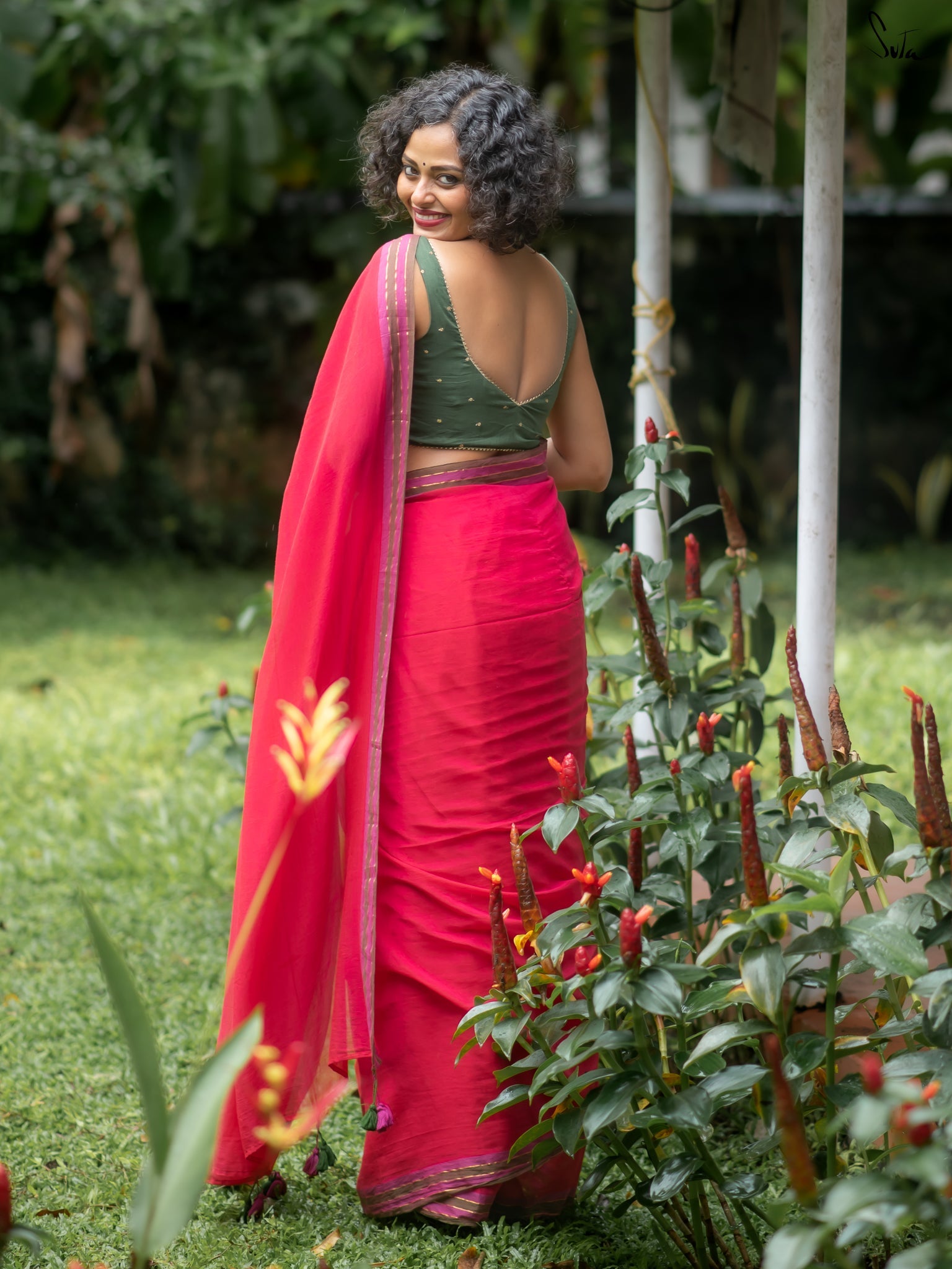 Suta Pink Pure Cotton Saree