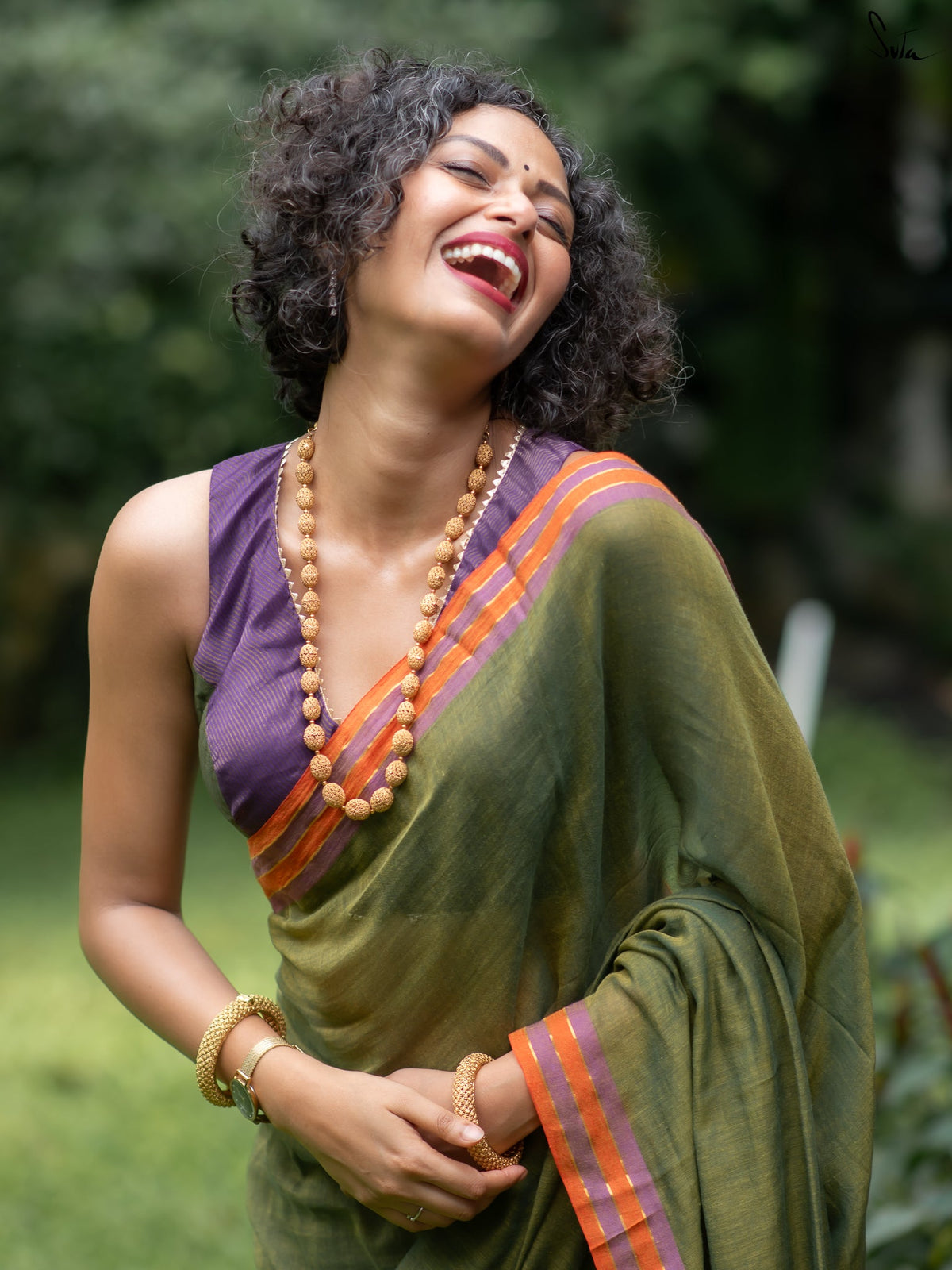Suta Green Pure Cotton Saree