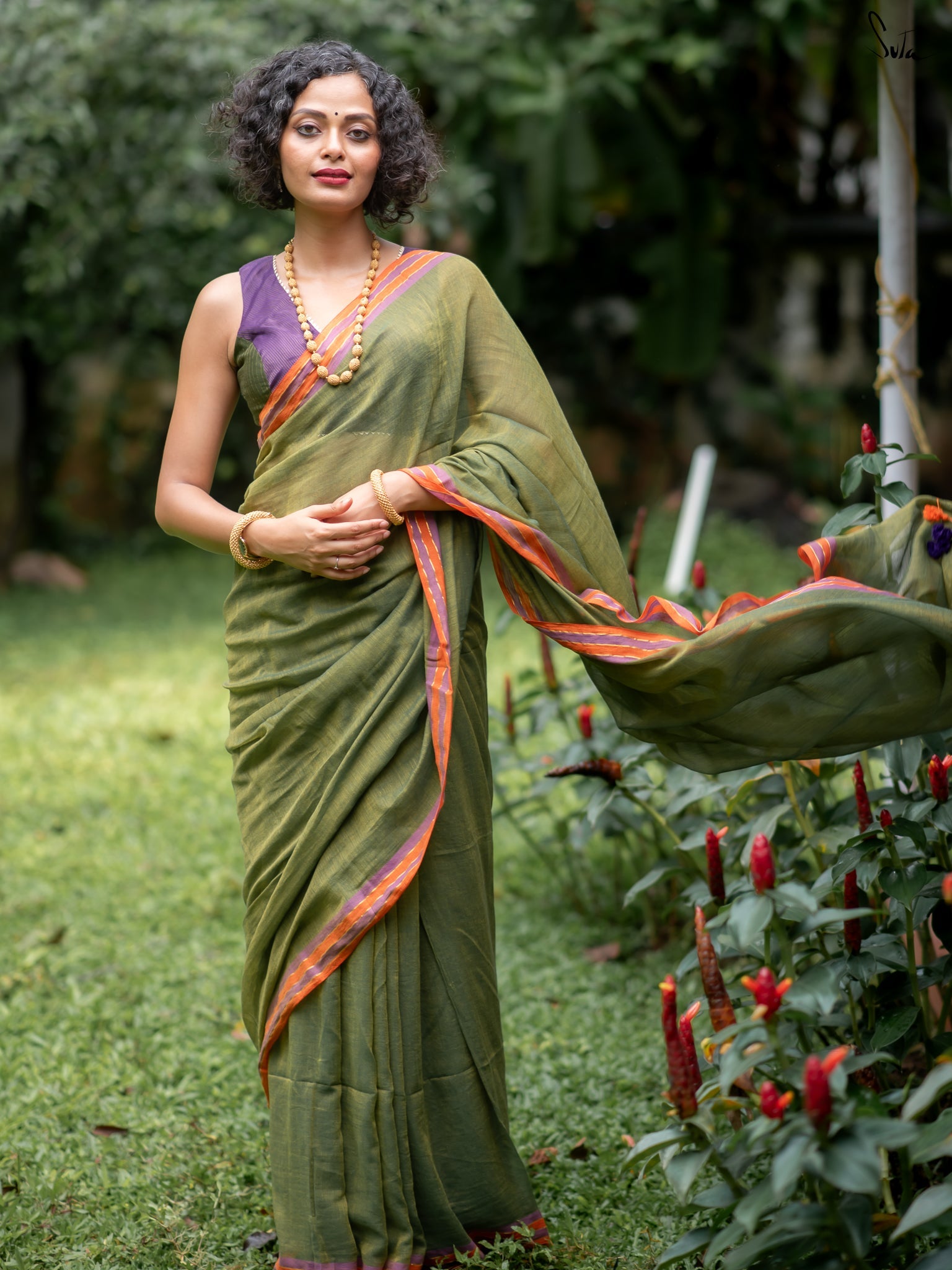 Suta Green Pure Cotton Saree