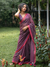 Suta Magenta Pure Cotton Saree