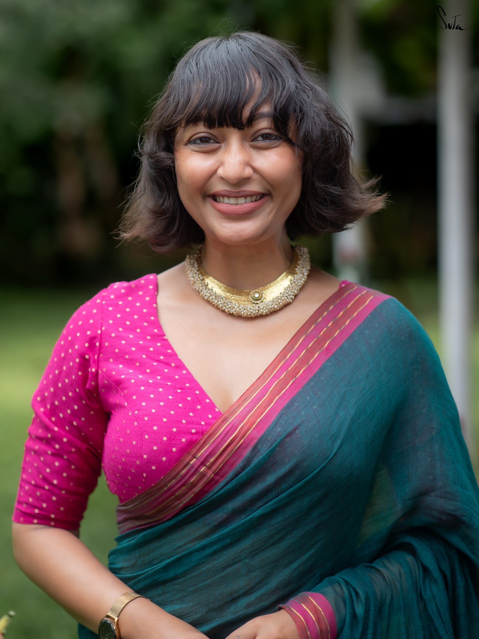 Suta Green Pure Cotton Saree