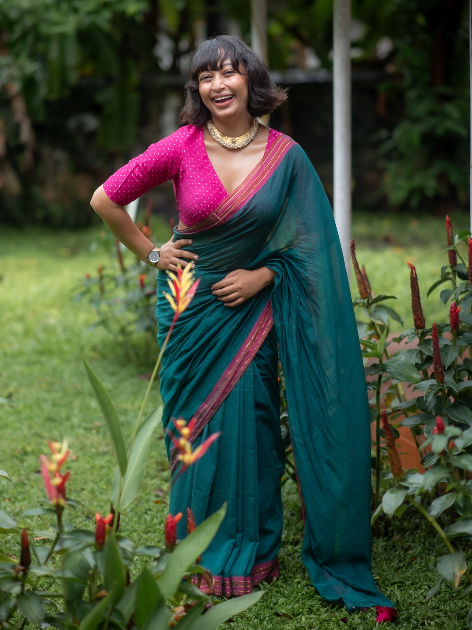 Suta Green Pure Cotton Saree