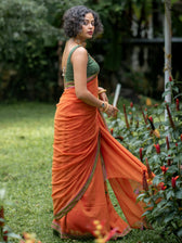 Suta Rust Pure Cotton Saree