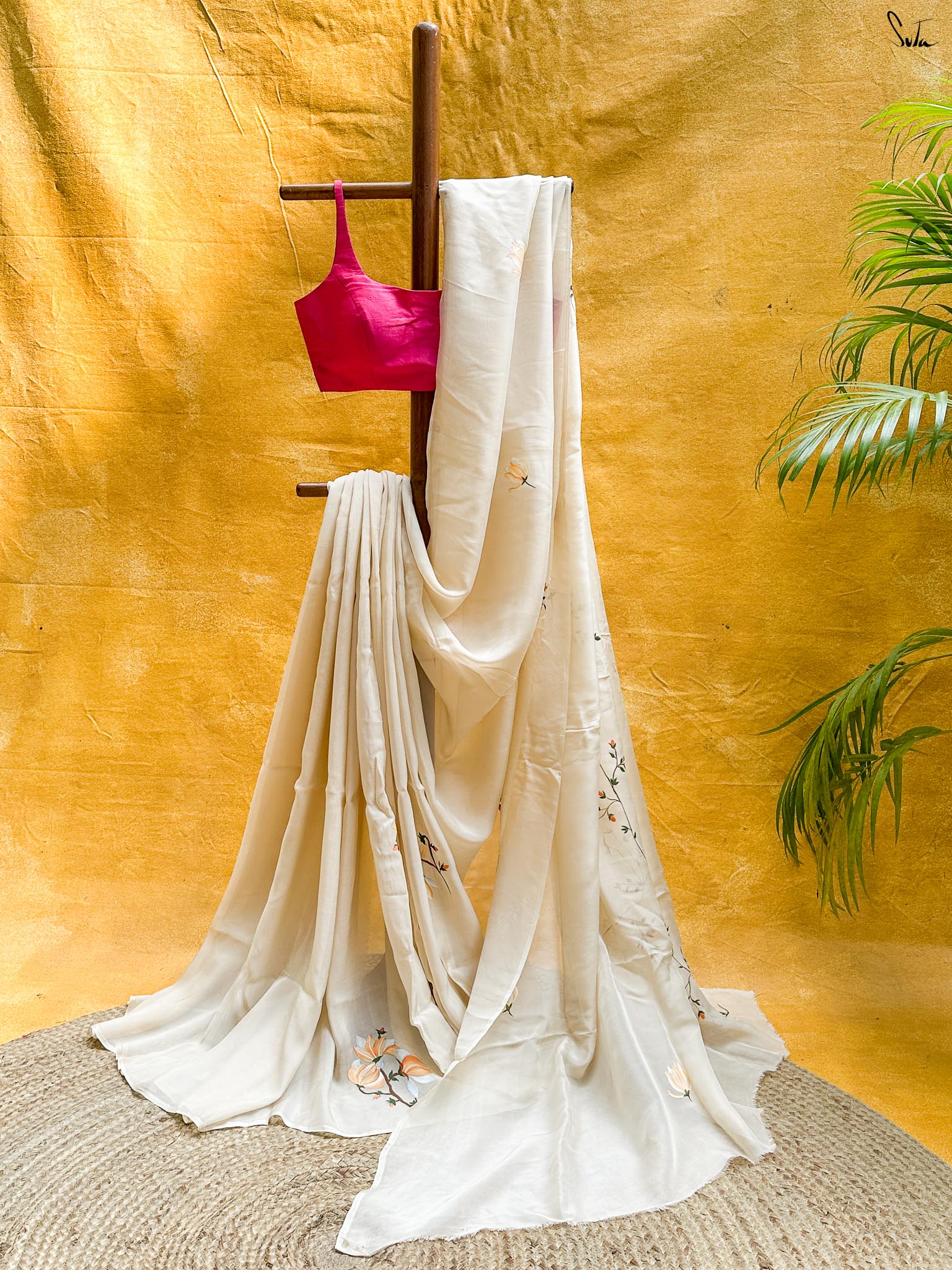 Sable Veil (Hand Painted Viscose Saree)