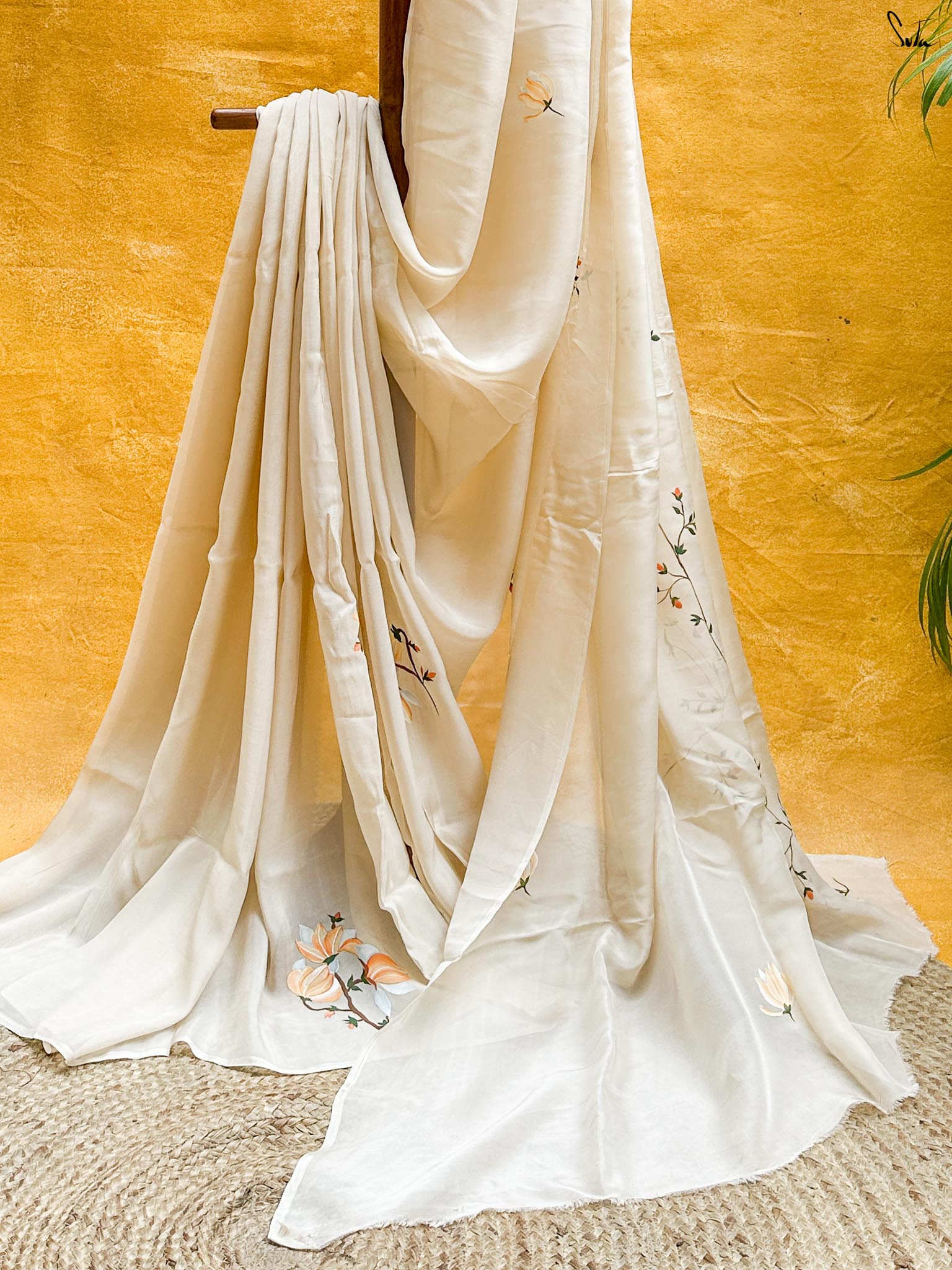 Sable Veil (Hand Painted Viscose Saree)