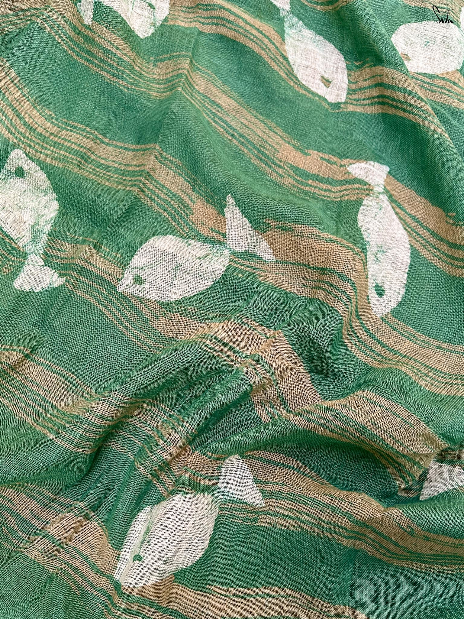 Sutrangi Leher (Pure Linen Hand Batik Saree)