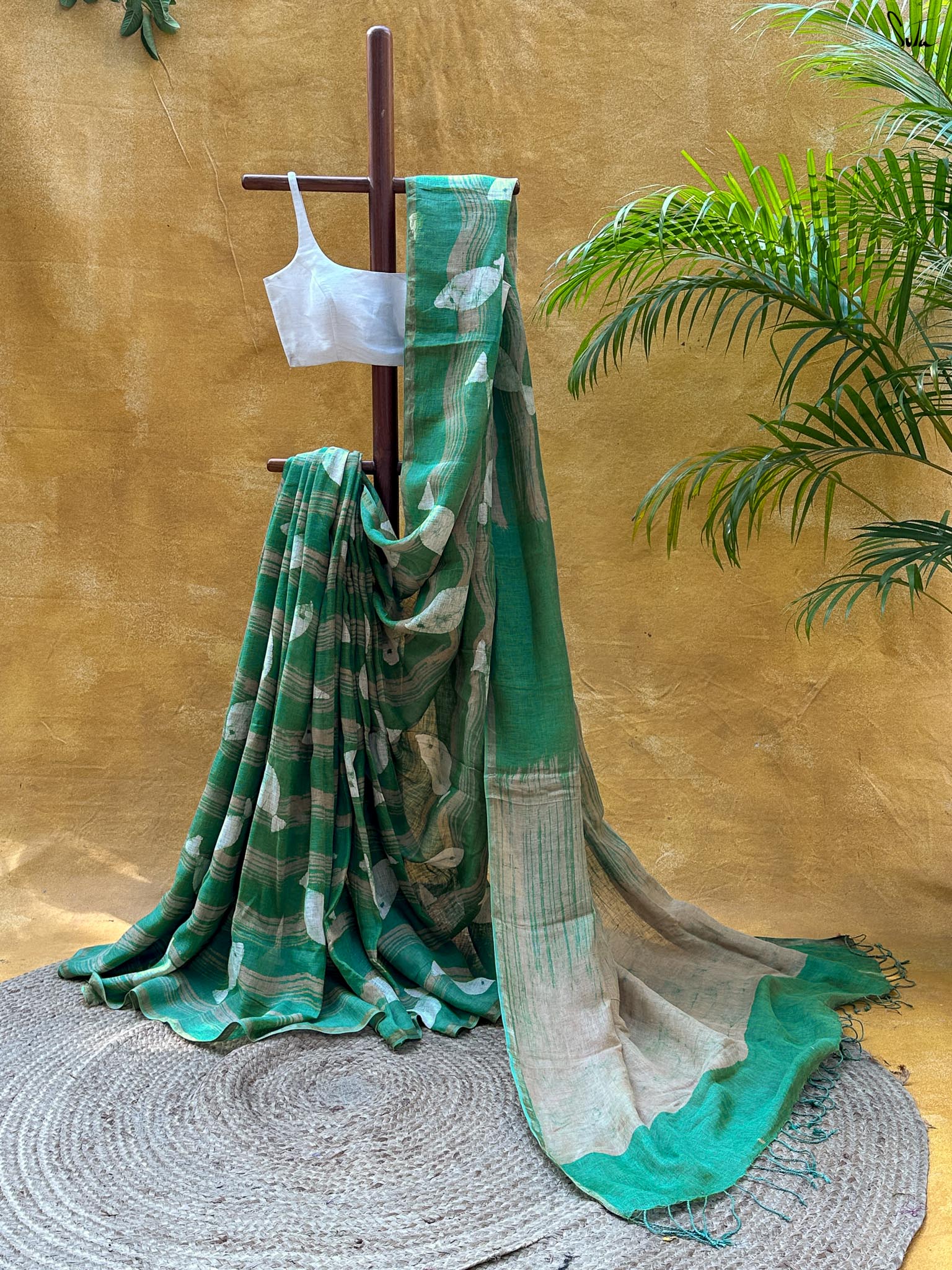 Sutrangi Leher (Pure Linen Hand Batik Saree)