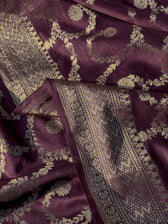 Thumri Wine Banarasi Saree