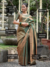 Vaanika Green Kanjivaram Saree