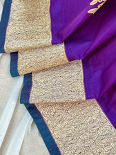 Zareen Aftab Purple Banarasi Saree
