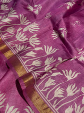 Neelkanthi Ki Chitthi (Hand Painted Pure Silk Saree)