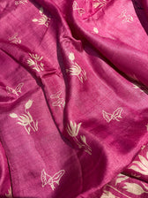 Neelkanthi Ki Chitthi (Hand Painted Pure Silk Saree)
