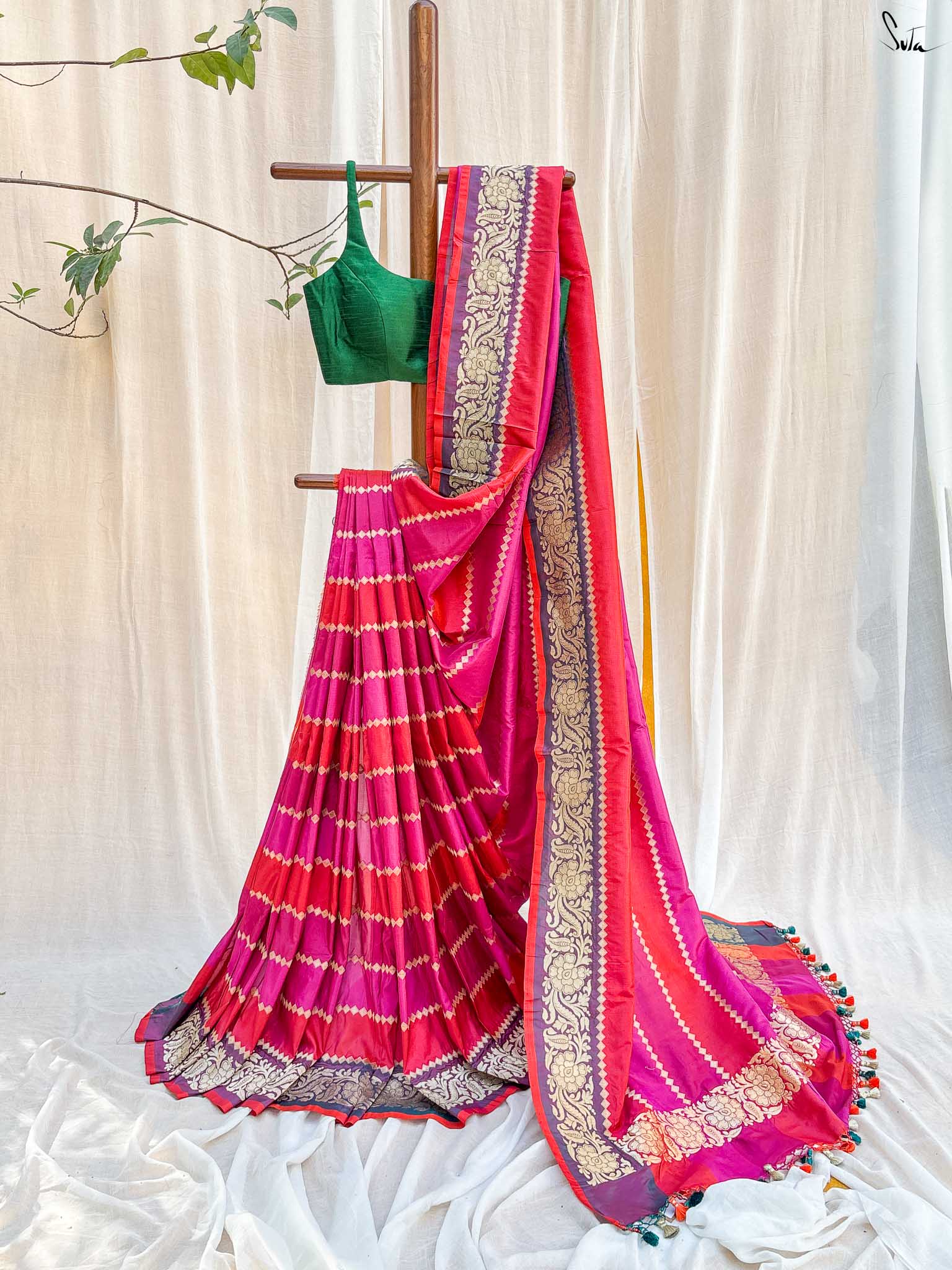 Shivala Pink Banarasi Saree