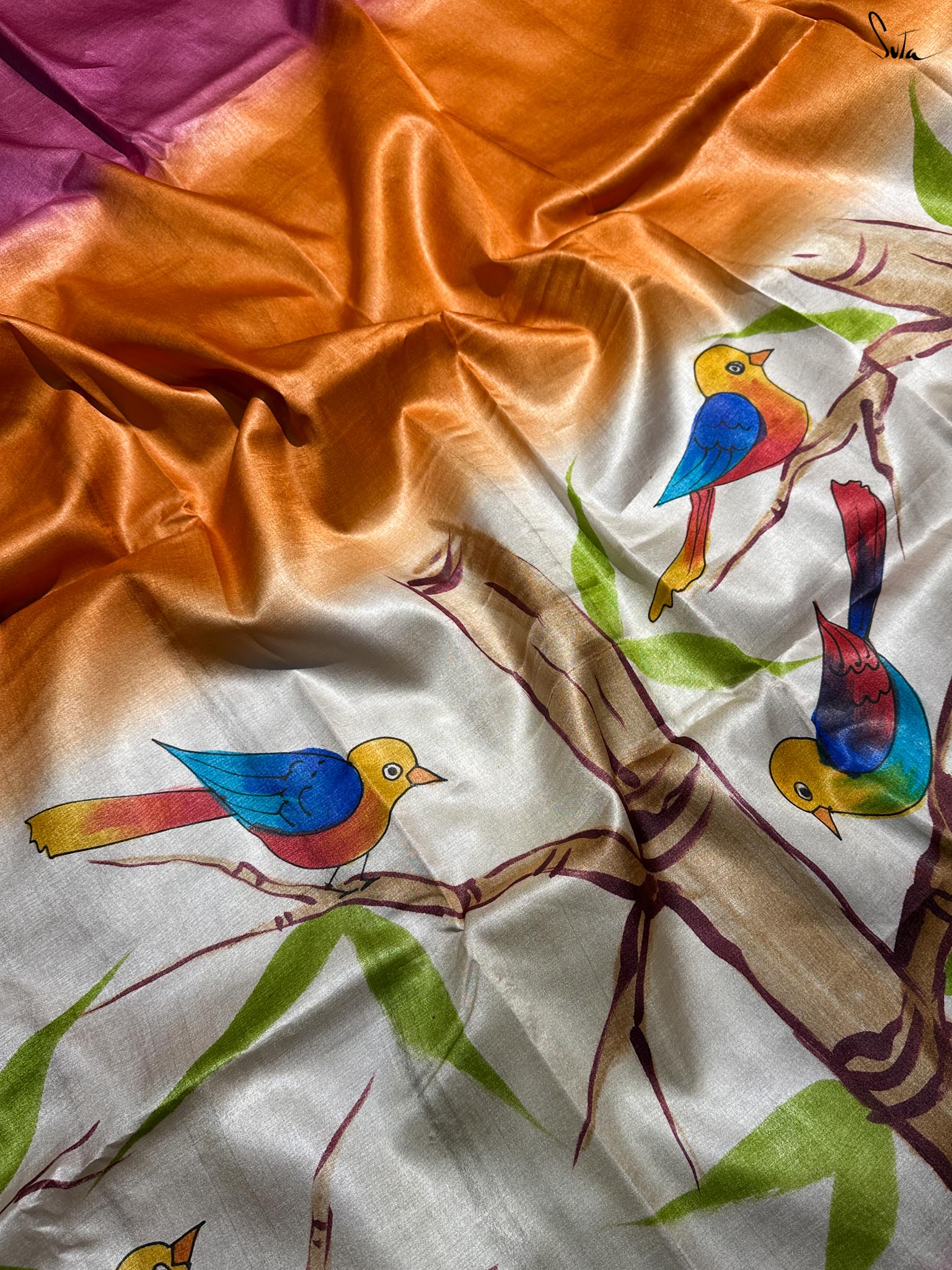Morbagh Ki Mehfil (Hand Painted Pure Silk Saree)
